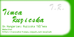 timea ruzicska business card